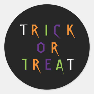 Trick or treat kleurrijke leuke typografie Hallowe Ronde Sticker