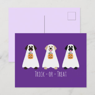 Trick or treat Labrador Retriever Spookhonden Briefkaart
