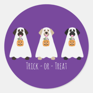 Trick or treat Labrador Retriever Spookhonden Ronde Sticker