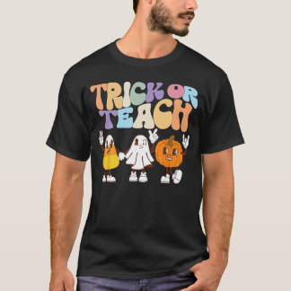 Trick or treat Leuk Halloween leraar jongen T-shirt