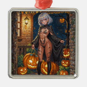 Trick or Treat Lichaamsschildering, Dappere Hallow Metalen Ornament