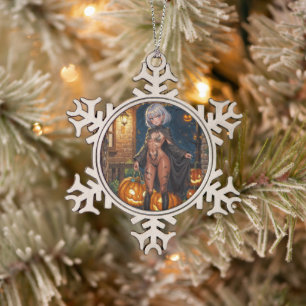 Trick or Treat Lichaamsschildering, Dappere Hallow Tin Sneeuwvlok Ornament