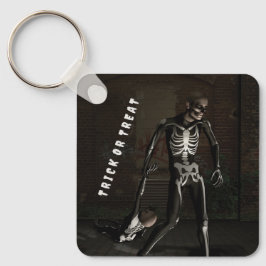 Trick or Treat. Man verkleed als skelet Sleutelhanger