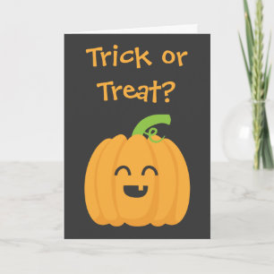 Trick or treat met Leuke Pompoen, Gelukkig Kaart