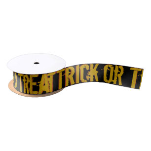 Trick or treat met pompoen gezicht lint