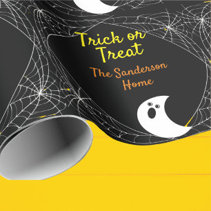 Trick or treat Minimalistische Ghost Halloween Fam Cadeaupapier