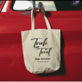 Trick or treat Modern Script Aangepaste Halloween  Tote Bag