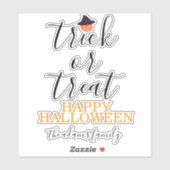 Trick or treat Modern Script Halloween Sticker (Vel)