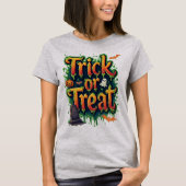 Trick or treat Modern Script Womens Halloween T-shirt (Voorkant)
