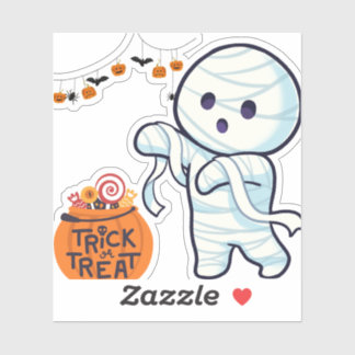 Trick or treat Mummy Halloween Snoep Fun Kinder Sticker
