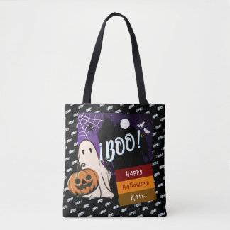 trick or treat, naam gepersonaliseerd Halloween ro Draagtas