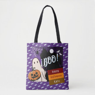 trick or treat, naam gepersonaliseerd Halloween ro Draagtas