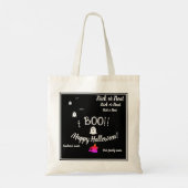 trick or treat, naam, Halloween gepersonaliseerd, Tote Bag (Achterkant)