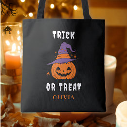 Trick Or Treat Naam Pompoen Persoonlijke Halloween Draagtas