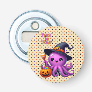 Trick or treat Octopus Halloween Button Flesopener