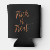 Trick or treat Oranje en zwarte Halloween Blikjeskoeler (Achterkant)