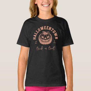 Trick or treat Oranje Pompoen Zwart Halloween T-shirt