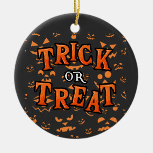 Trick or Treat Ornements Halloween Cercle Céramiqu