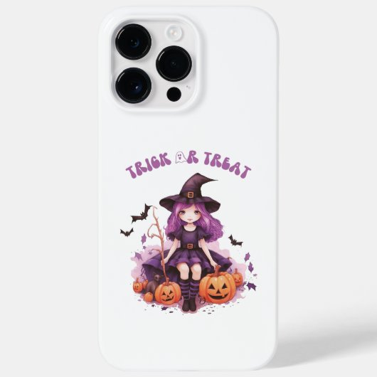 Trick or treat Paarse Heksenpompoenen & Vleermuize Case-Mate iPhone Case (Achterkant)