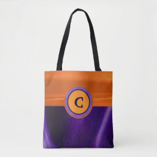 Trick or treat Paarse & Oranje Monogram Draagtas