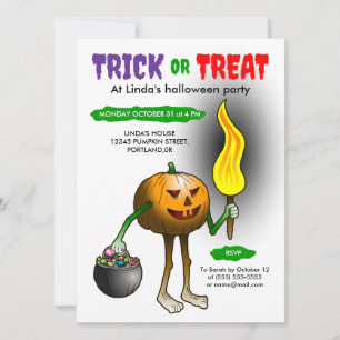 Trick or treat party children Invitation Kaart