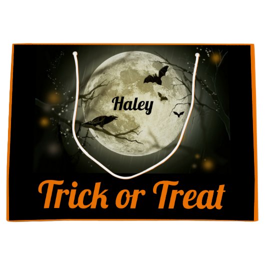 Trick or treat personaliseert JOUW NAAM woordvlekk Groot Cadeauzakje (Voorkant)