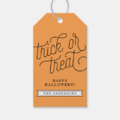 Trick or treat persoonlijke Halloween Cadeaulabel (Voorkant)
