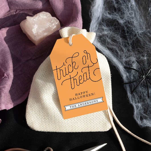 Trick or treat persoonlijke Halloween Cadeaulabel