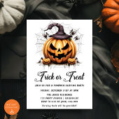 Trick or treat Pompoen Carving Halloween Party Kaart