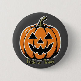Trick or treat- Pompoen Ronde Button 5,7 Cm
