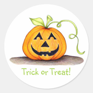 "Trick or treat" pompoen Sticker