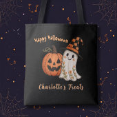 Trick or Treat Pumpkin Ghost Halloween Draagtas