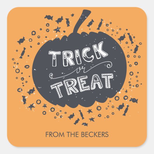 Trick or treat Pumpkin Halloween Sticker (Voorkant)