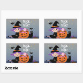 Trick or treat rechthoekige sticker (Vel)