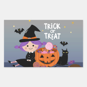 Trick or treat rechthoekige sticker