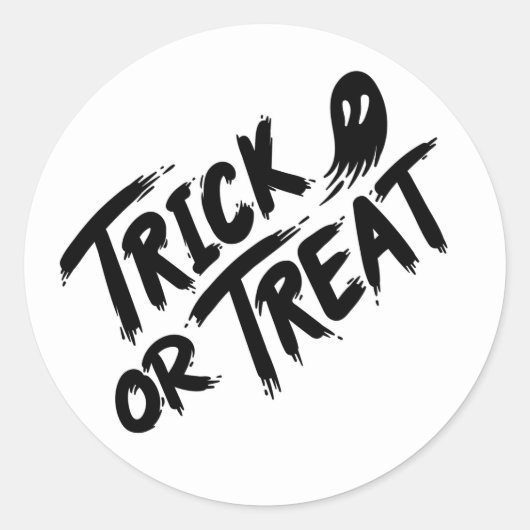 Trick or treat ronde sticker (Voorkant)