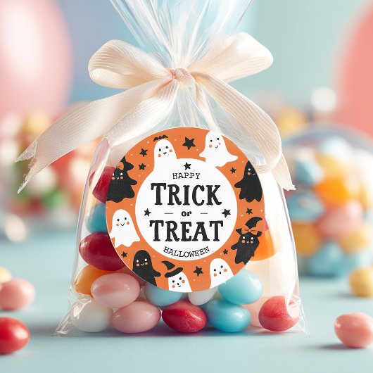 Trick or treat ronde sticker