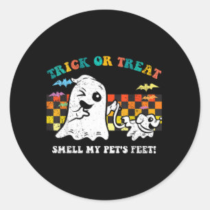Trick Or Treat Ruik aan de Voeten van Huisdieren H Ronde Sticker