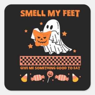 trick or treat ruikt mijn voeten vierkante sticker