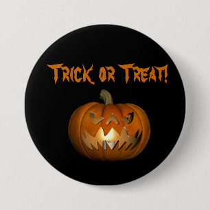 Trick or treat Scary Face Pumpkin-Button Ronde Button 7,6 Cm