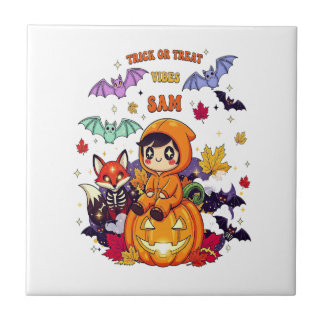 Trick or Treat Schattig Halloween Tegeltje