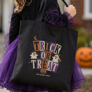 Trick or Treat Schattig Spook Halloween Familie of Draagtas