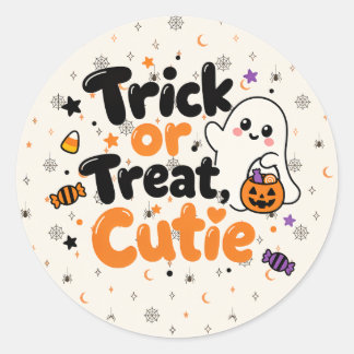 Trick or Treat Schattig Spook Halloween Ronde Sticker