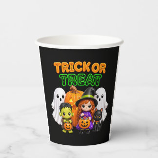 Trick or Treat - Schattige Halloween Vrienden Papieren Bekers