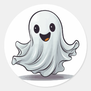 Trick or treat Schattige Happy Halloween Ghost Ronde Sticker