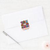 TRICK OR TREAT | Schattigee Halloween Bash Party Vierkante Sticker (Envelop)