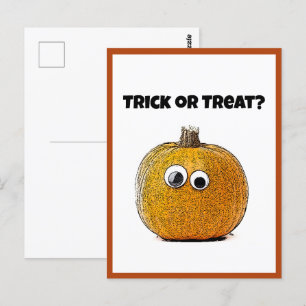 Trick or treat Schattigee Halloween pompoen Cartoo Briefkaart
