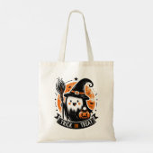 Trick or treat - Schattigee Heks Ghost Canvas tas (Achterkant)
