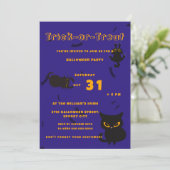 Trick or treat | Schattigee zwarte kat Halloween Kaart (Staand voorkant)