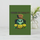 Trick or treat? Schedel en pompoen Save The Date (Staand voorkant)